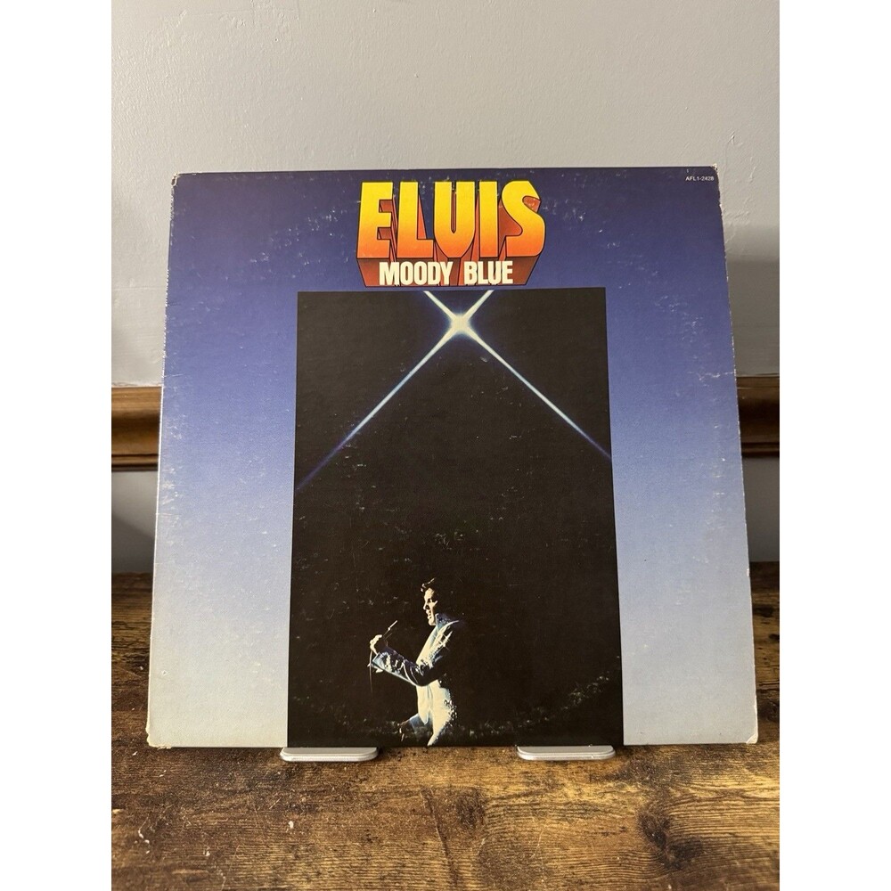 Elvis Presley-Moody Blue-1977 RCA AFL1-2428 Rock Blue Vinyl LP Record Album  EX